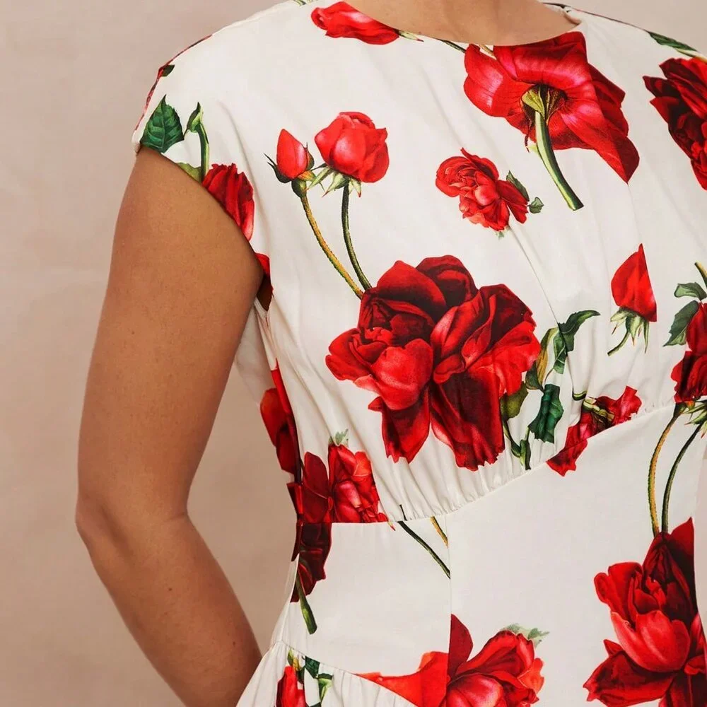 White Elegant Women's Sleeveless Ruched Waist Asymmetrical Patchwork Dress - Picture 5 of 5